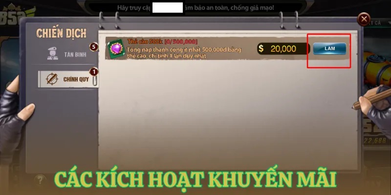 cac kich hoat khuyen mai Các kích hoạt khuyến mãi