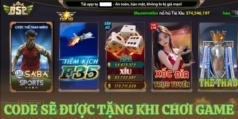 code se duoc tang khi choi game Code sẽ được tặng khi chơi game