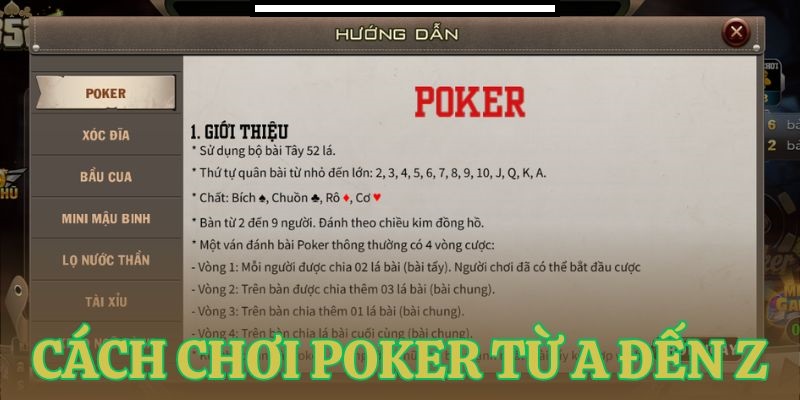 hoc cach choi poker tu a den z Học cách chơi poker từ a đến z