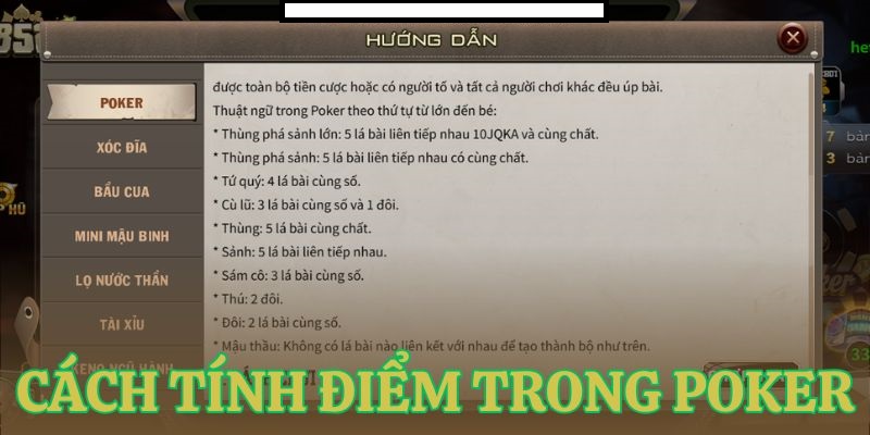 huong dan cach tinh diem poker Hướng dẫn cách tính điểm poker