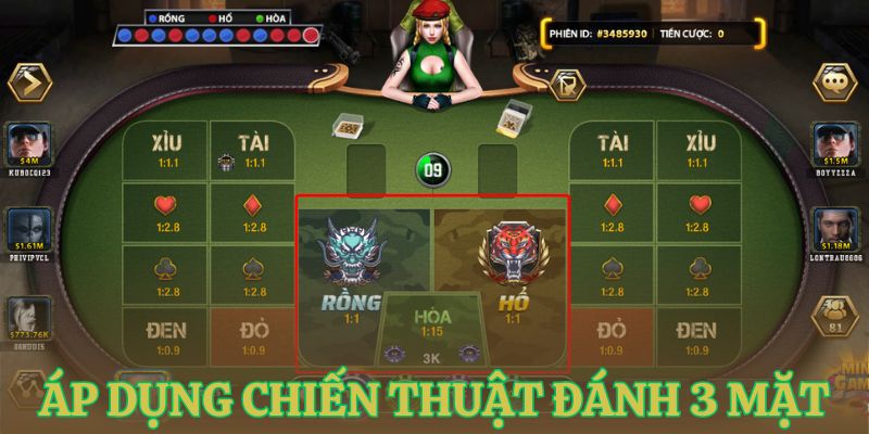 huong dan meo choi rong ho theo chien thuat danh 3 mat Mẹo chơi Rồng Hổ nâng cao tỷ lệ thắng lên đến 90%