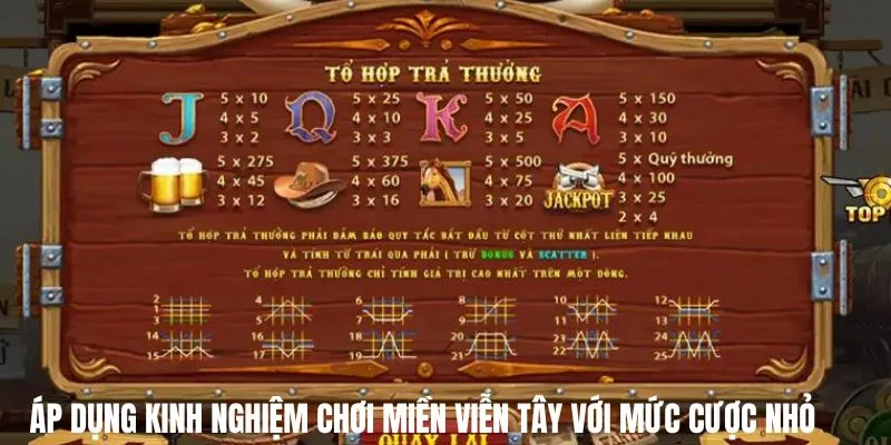 kinh nghiem choi mien vien tay cuoc nho Cao thủ thường áp dụng kinh nghiệm chơi miền Viễn Tây với mức cược nhỏ