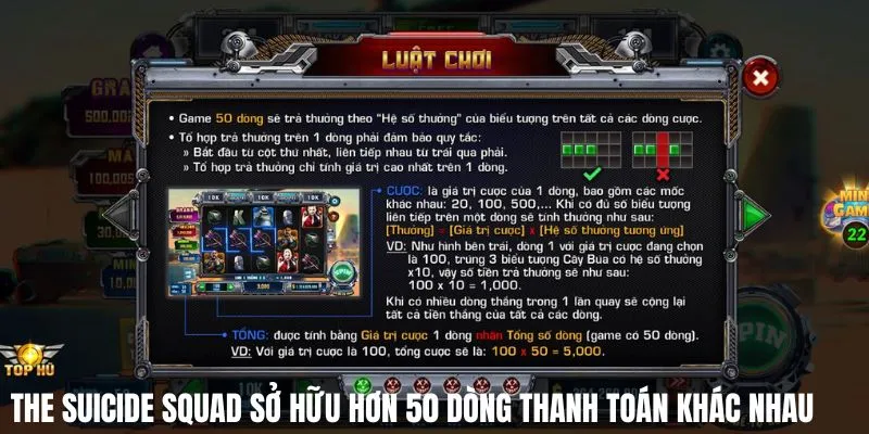 kinh nghiem choi the suicide squad 50 dong thanh toan The Suicide Squad sở hữu hơn 50 dòng thanh toán khác nhau