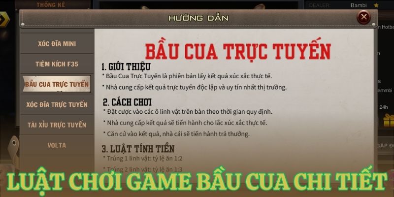 luat choi game bau cua chi tiet nhat Luật chơi game bầu cua chi tiết nhất