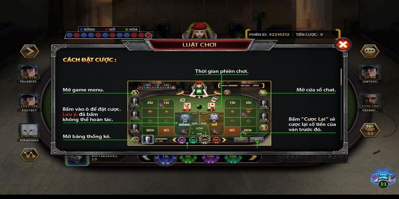 luat choi game rong ho Luật chơi game Rồng Hổ