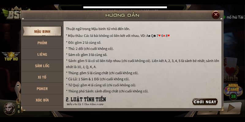 nam vung cac thuat ngu de ap dung meo choi mau binh hieu qua Nắm vững các thuật ngữ để áp dụng mẹo chơi Mậu Binh hiệu quả