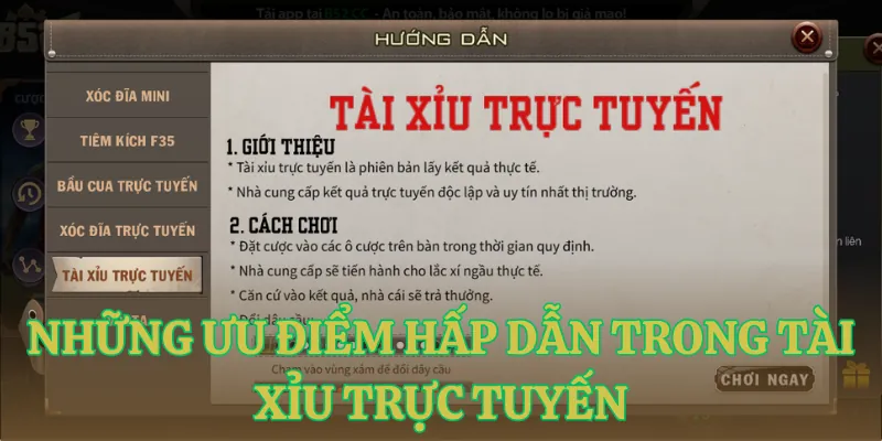 nhung uu diem hap dan trong tai xiu truc tuyen Những ưu điểm hấp dẫn trong tài xỉu trực tuyến
