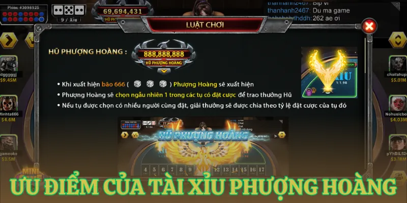 uu diem cua tai xiu phuong hoang Ưu điểm của tài xỉu phượng hoàng