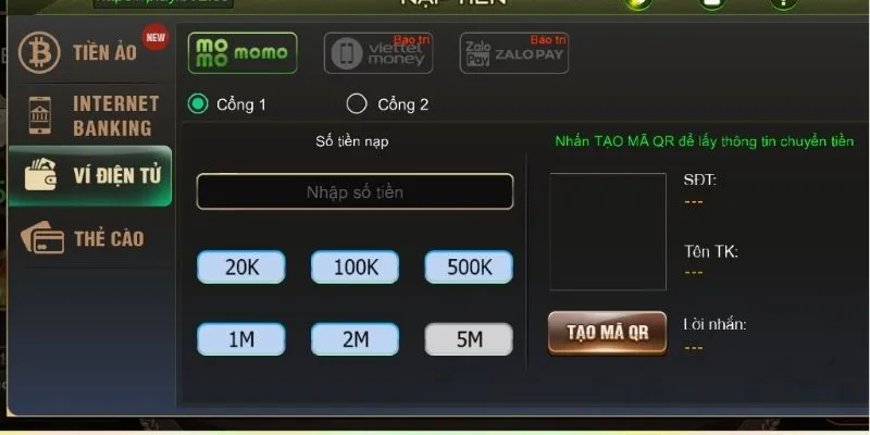 nap tien qua qr payment Nạp tiền qua QR Payment