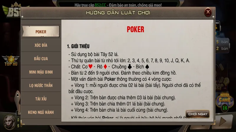 poker b52 poker b52